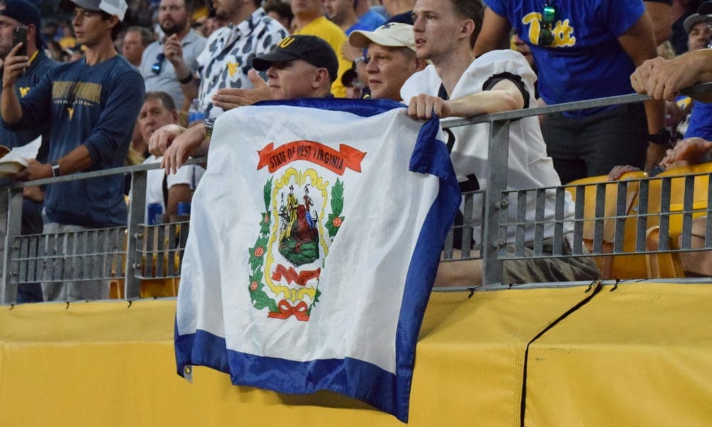 WVU football fan flag