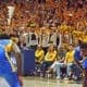 WVU Basketball Fans in Crowd for Backyard Brawl