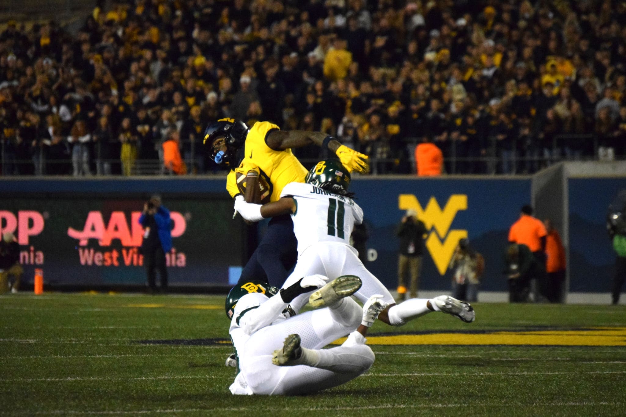WVU Football Kaden Prather against Baylor