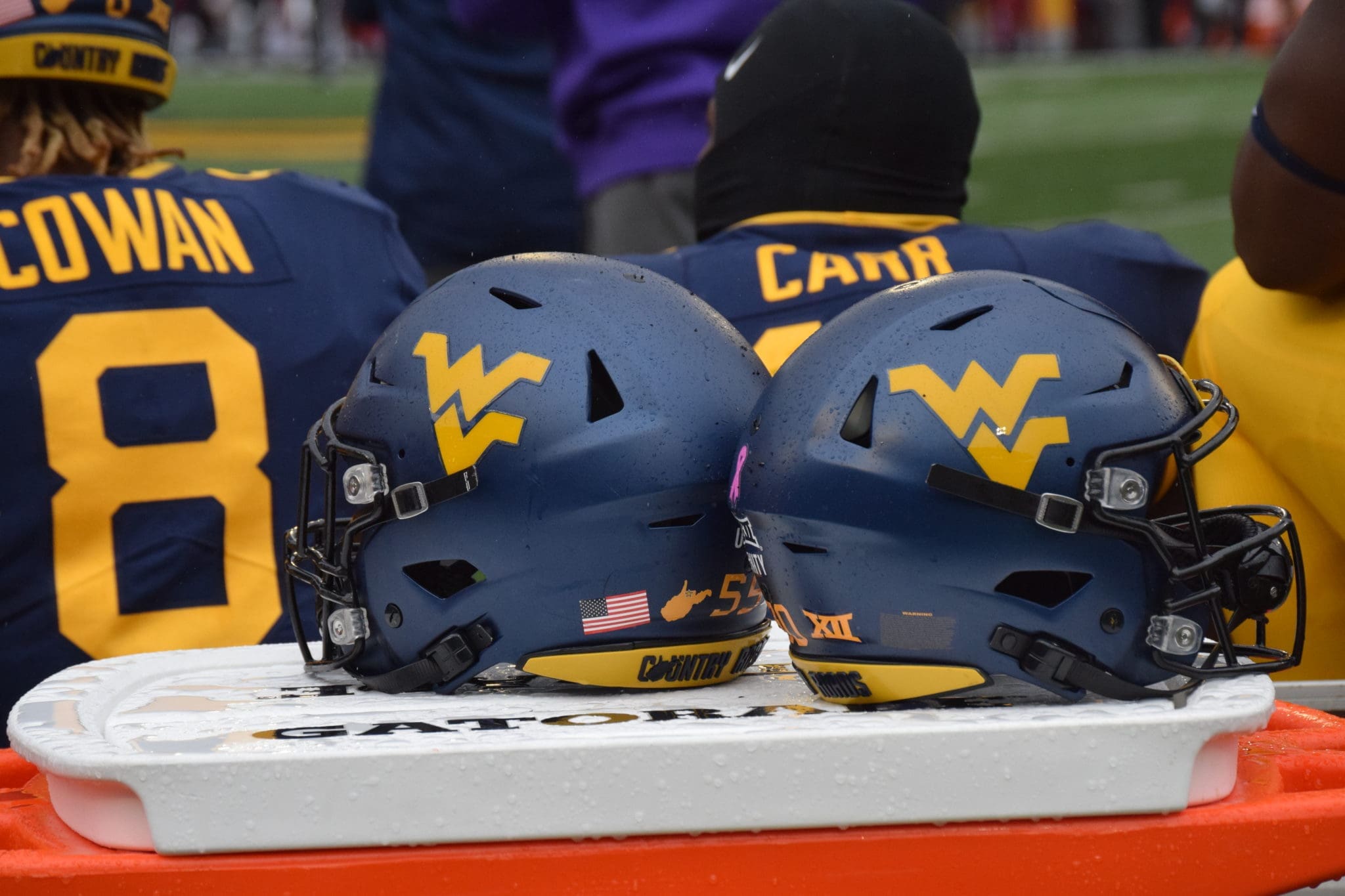 WVU Football Blue helmets