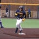 WVU Baseball infielder Ellis Garcia rounds second base after his homer scored 3-runs Saturday night against TCU. WVSN photo/Kelsie LeRose