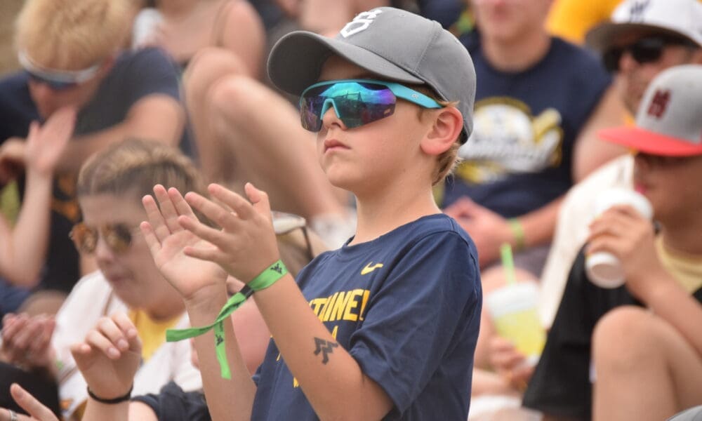 WVU baseball fan kid at Super Regional