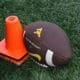 WVU football and cone stock