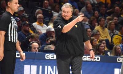 Bob Huggins pointing to ref