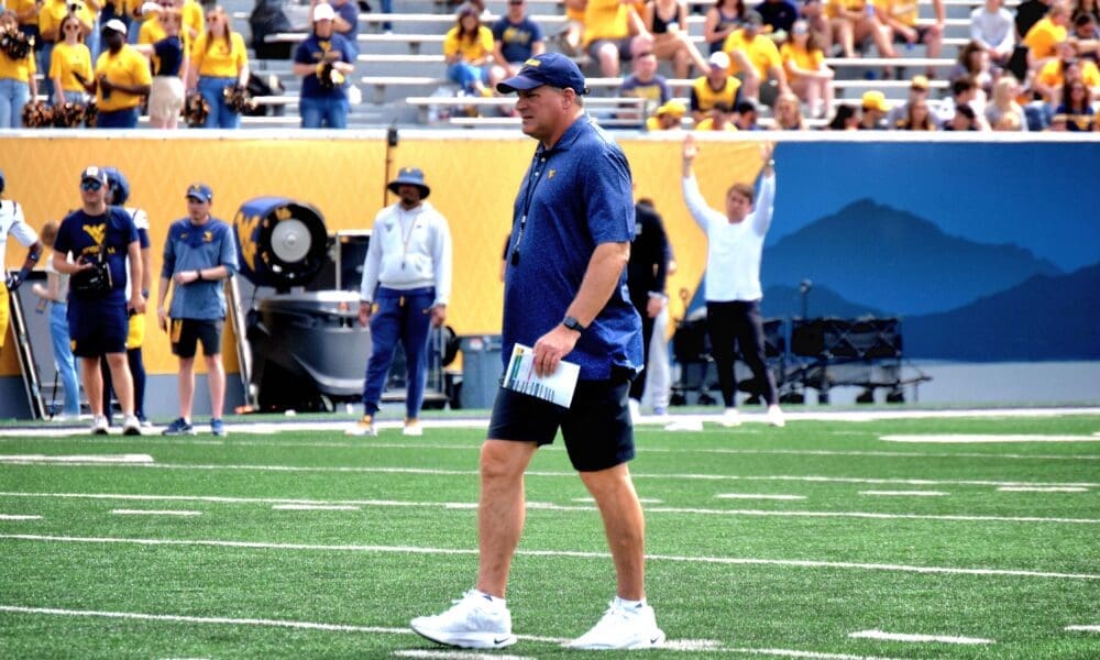 WVU Football HC Rich Rodriguez during scrimmage