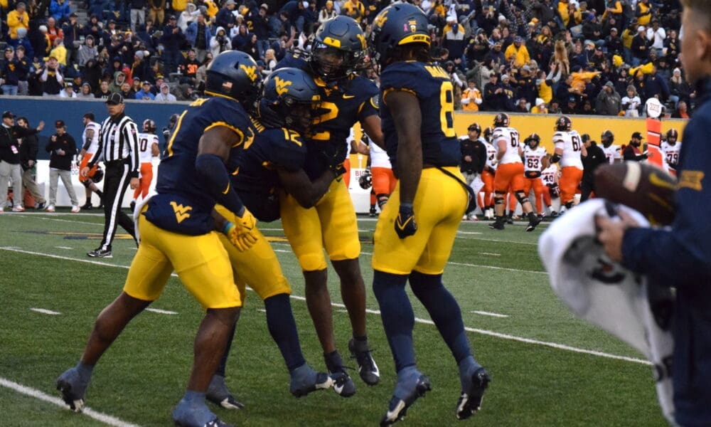 WVU Football Defense Celebration