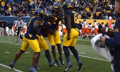 WVU Football Defense Celebration