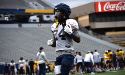 WVU Football RB Tony Mathis at practice
