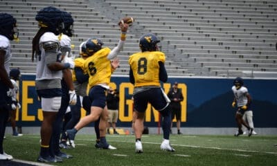 WVU Football quarterbacks Garrett Greene and Nicco Marchiol