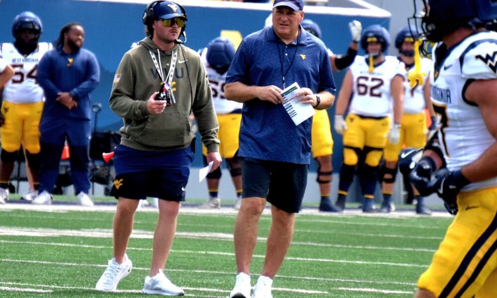 WVU Football HC Rich Rodriguez during Gold-Blue spring scrimmage