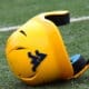 WVU Baseball Helmet stock photo