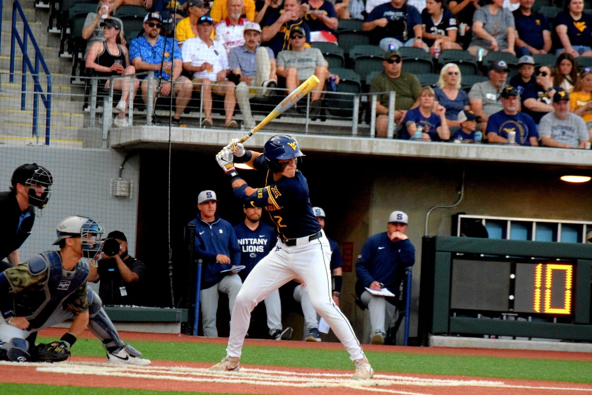 WVU Baseball Gavin Kelly Hits Versus Penn State
