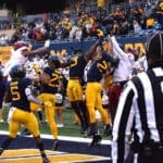 WVU Defense in end zone
