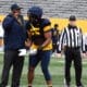 WVU Football DL Davoan Hawkins and Coach Andrew Jackson