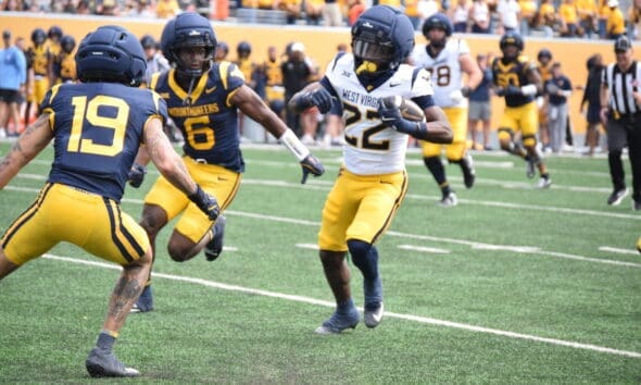 WVU Football RB Chris Talley during scrimmage