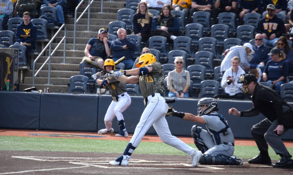 WVU baseball's Braden Barry hist a home run