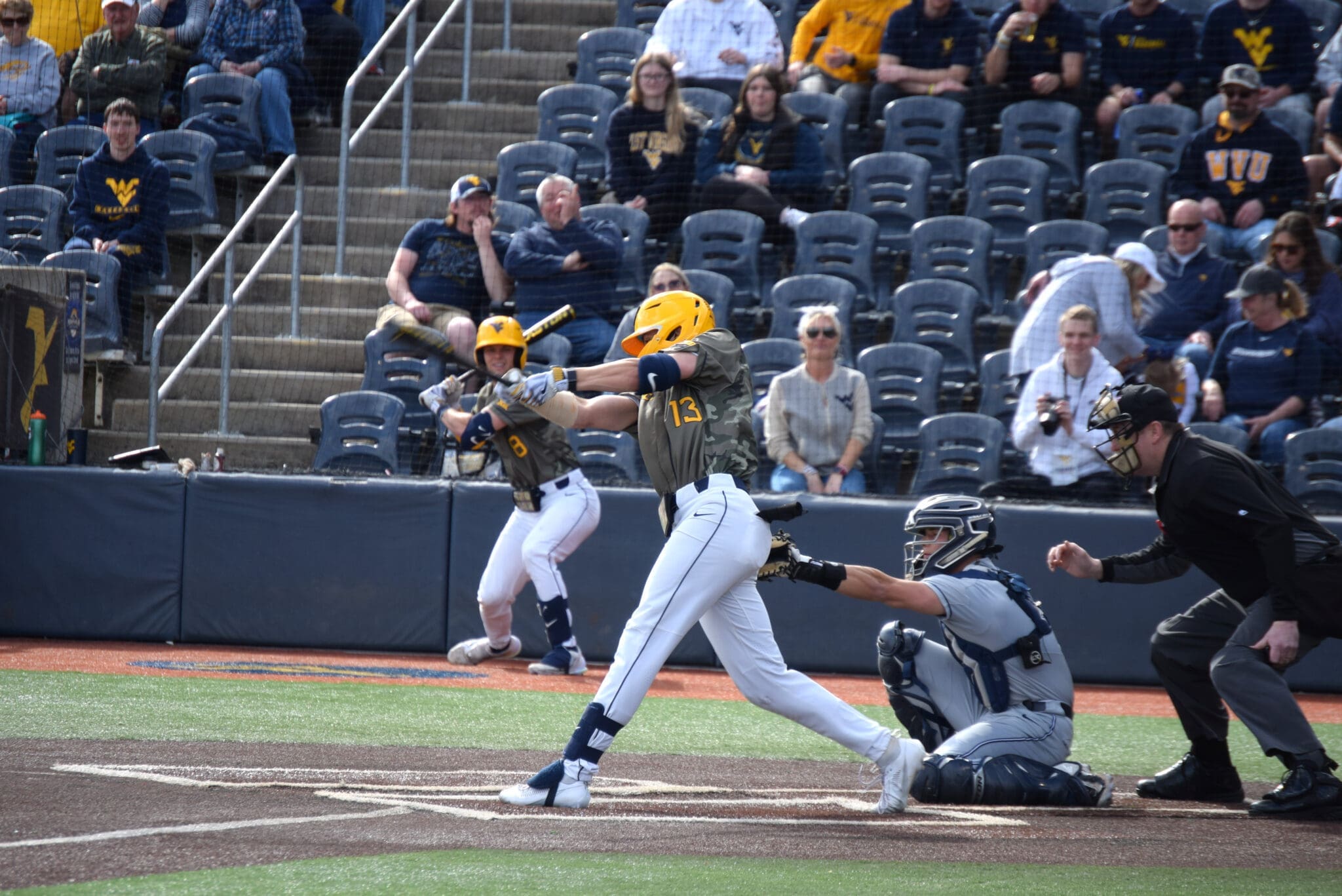 WVU baseball's Braden Barry hist a home run