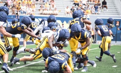 WVU Football in scrimmage