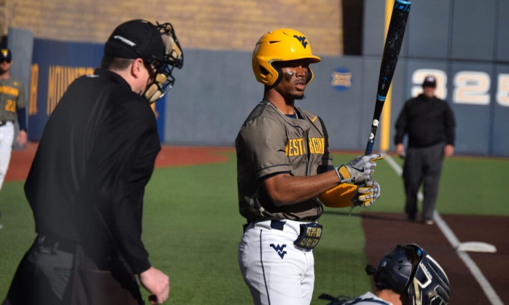 WVU Baseball shortstop Tevin Tucker steps to the plate.