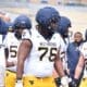 WVU Football OL Deshawn Woods during scrimmage