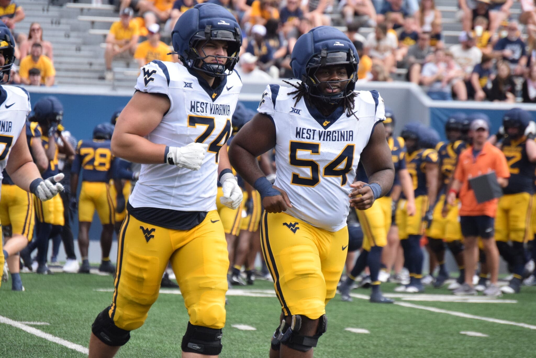 WVU Football OL Kevin Brown and Amare Grayson