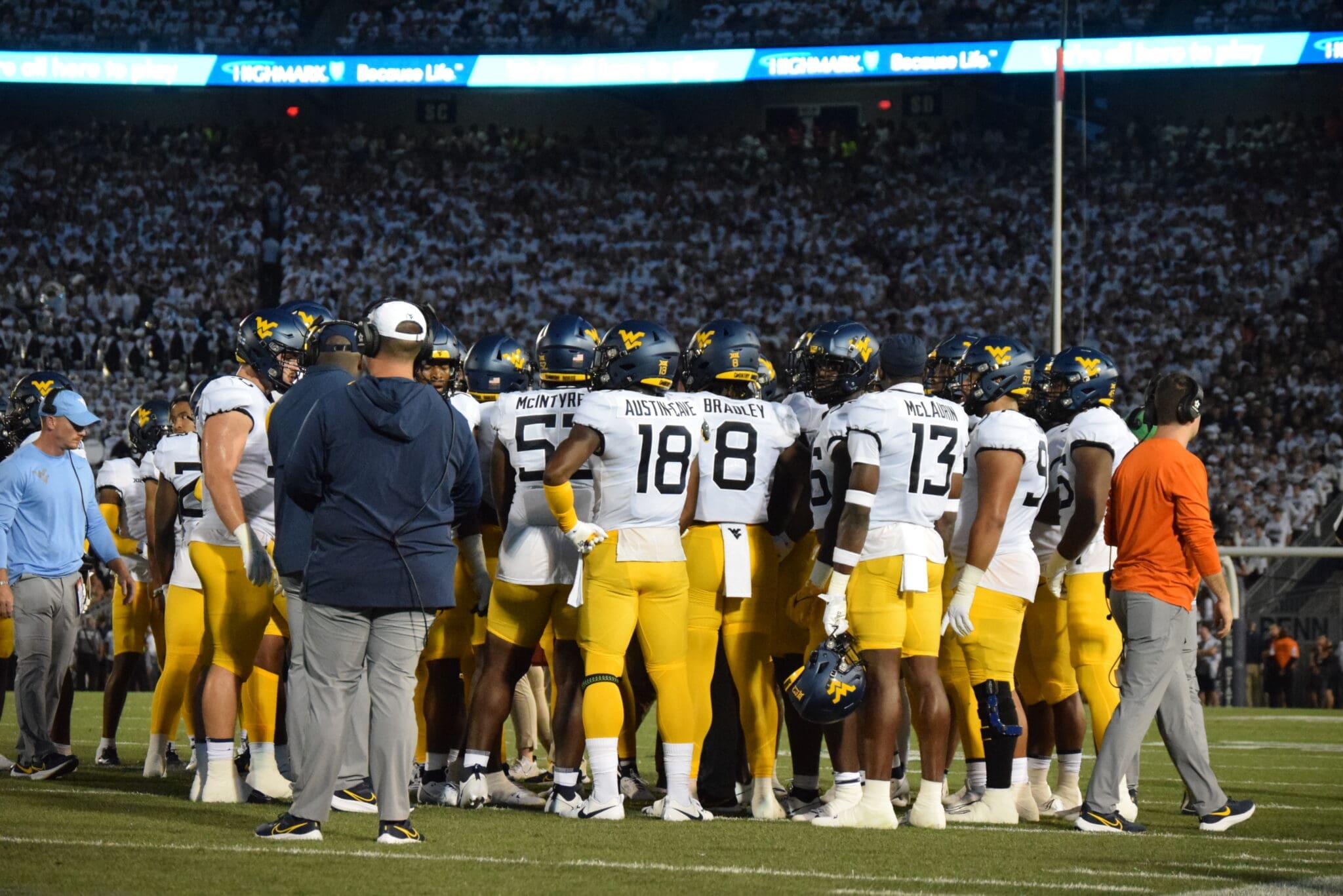 WVU Football Huddle