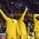 WVU Basketball team celebrating