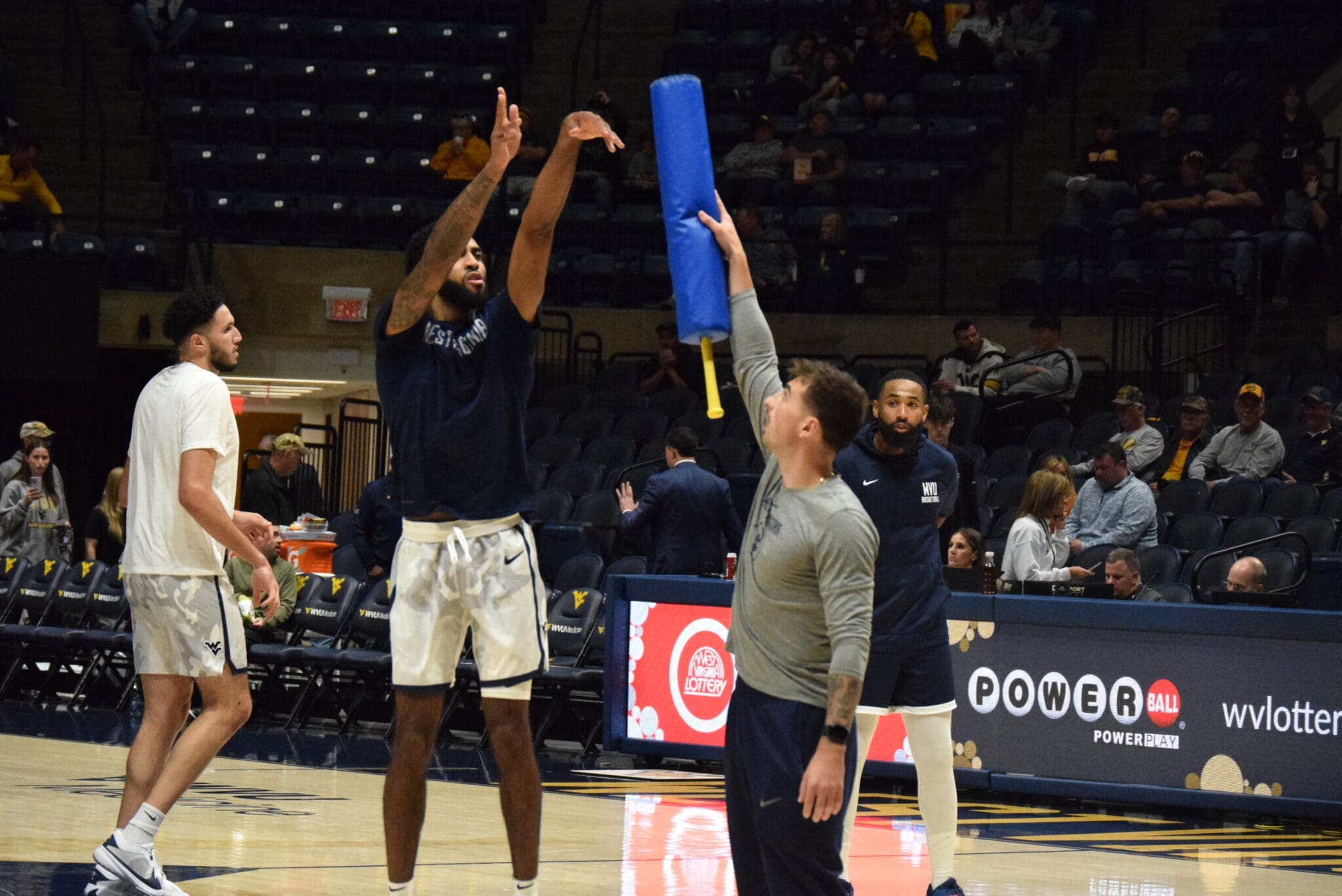 WVU Basketball Jeremiah Bembry and Coach Jordan McCabe