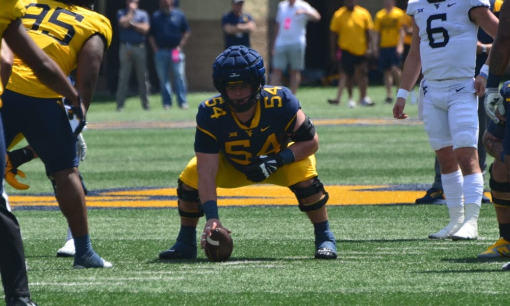 Zach Frazier at practice