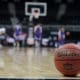 Big 12 logo basketball on court