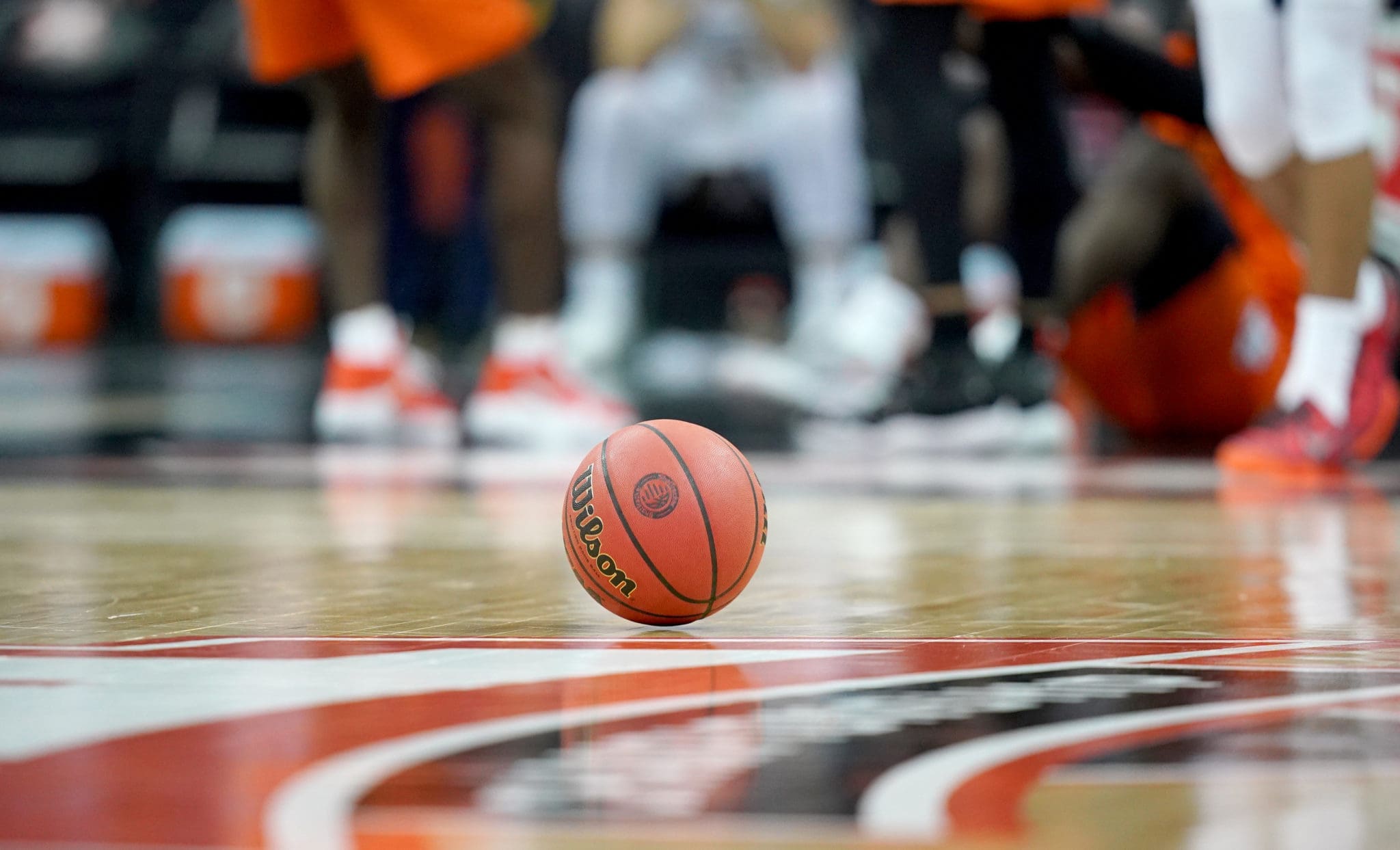 Big 12 basketball on court