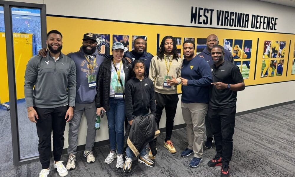 WVU Football CB commit with WVU coaches