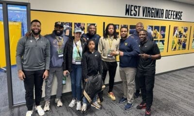 WVU Football CB commit with WVU coaches