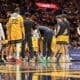 West Virginia Men's Basketball Timeout STOCK