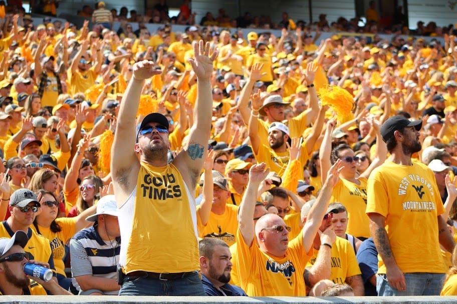WVU football crowd stock