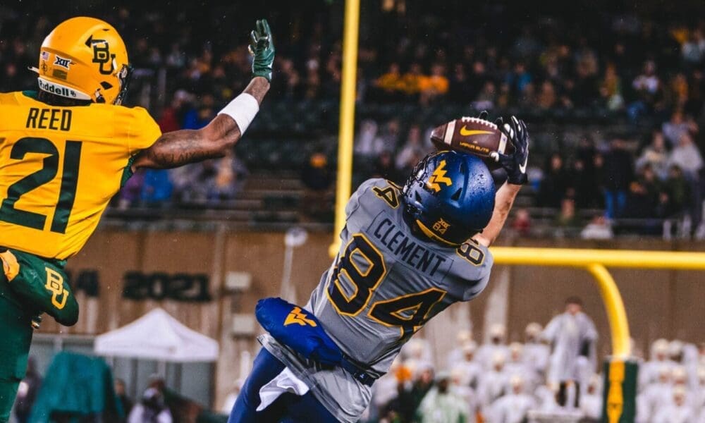 WVU Football Hudson Clement catch against Baylor