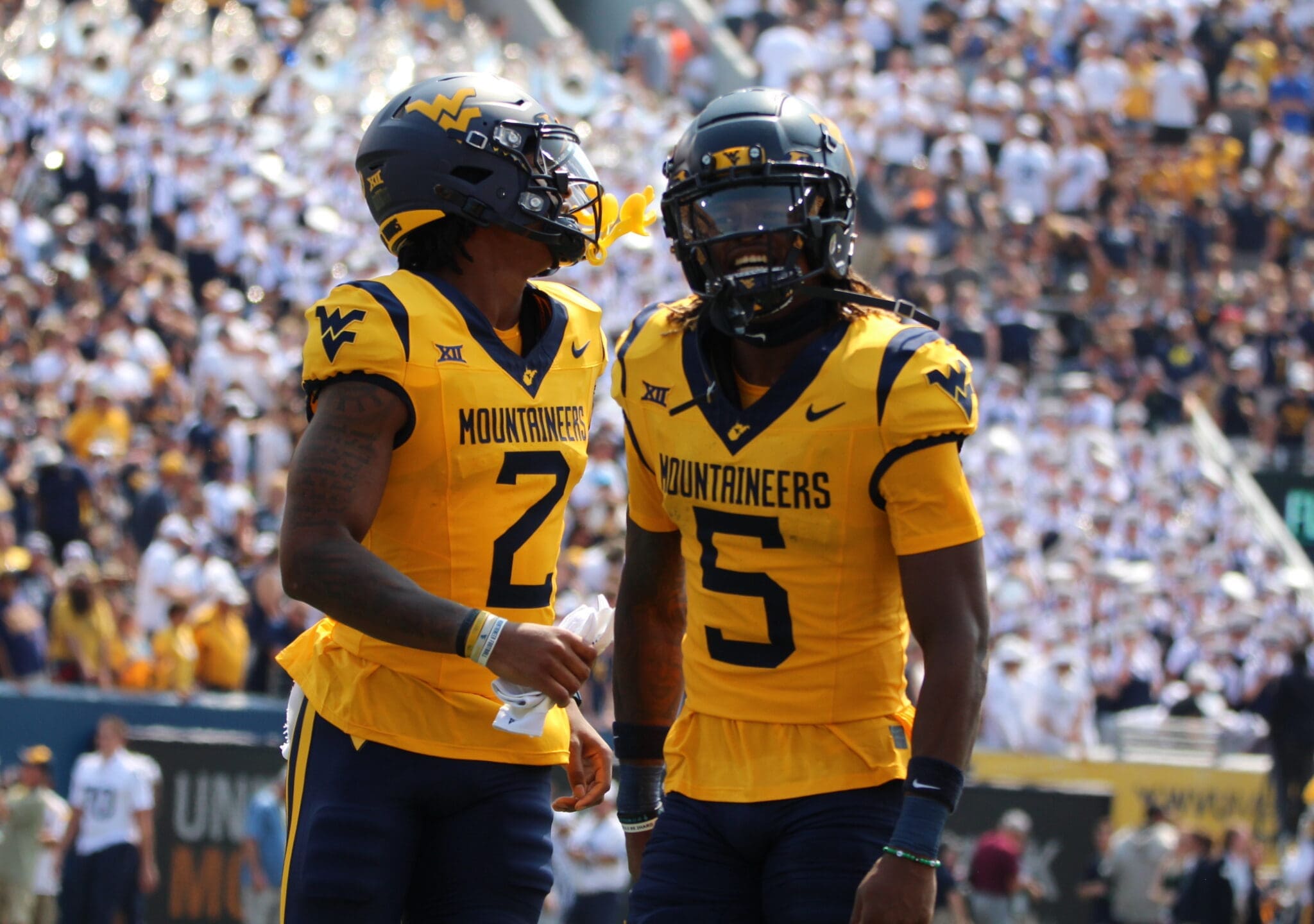 WVU Football WR Jalen Bray and WR Justin Robinson
