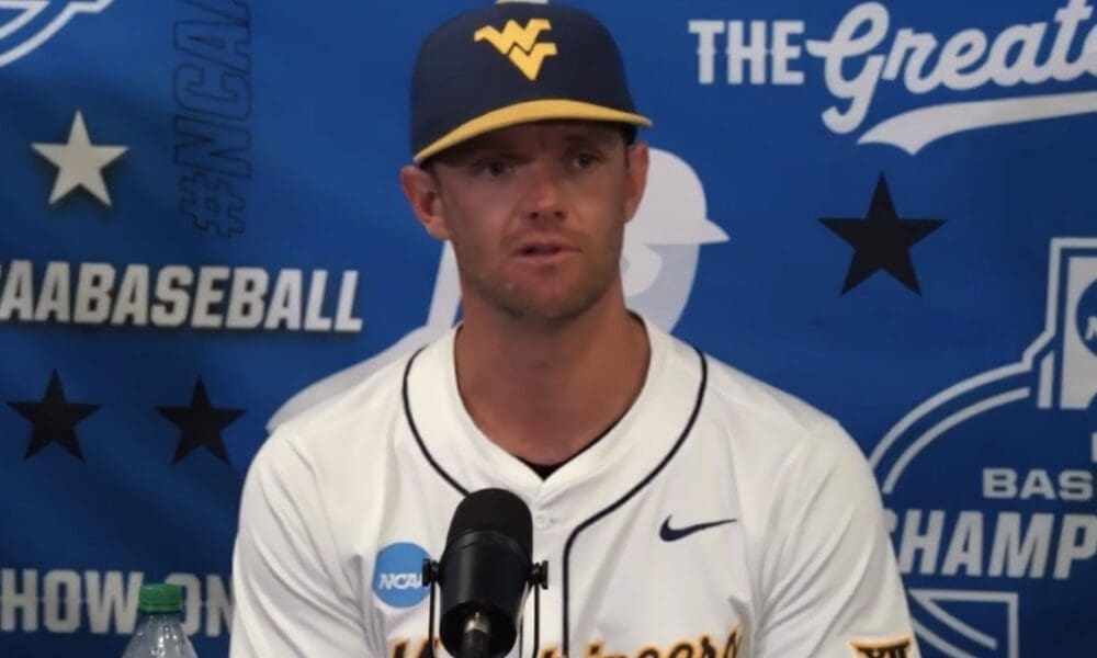 WVU Baseball HC Steve Sabins in NCAA presser