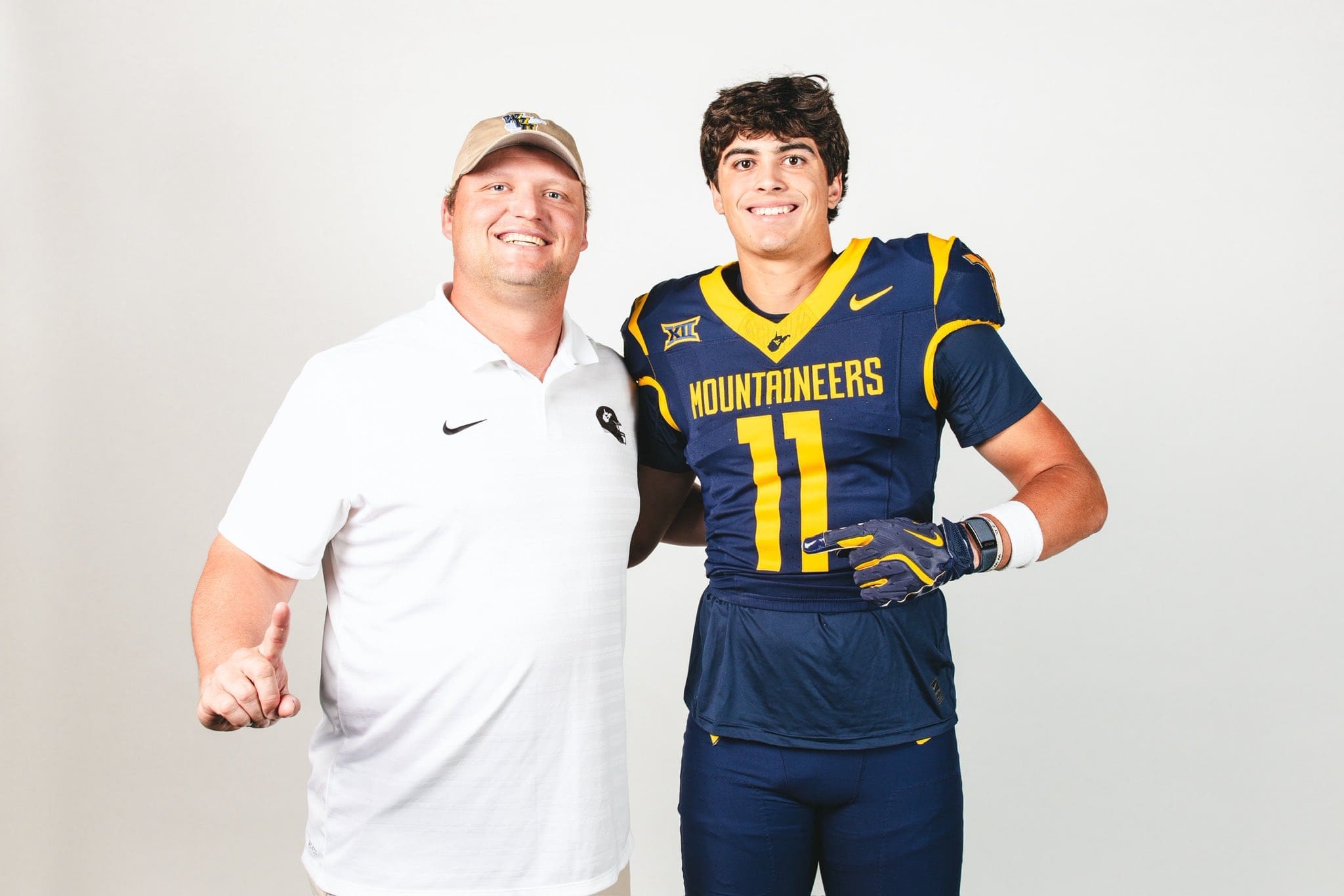 WVU Football TE Luke Linder with Michael Nysewander