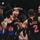 Miles McBride with Knicks teammates