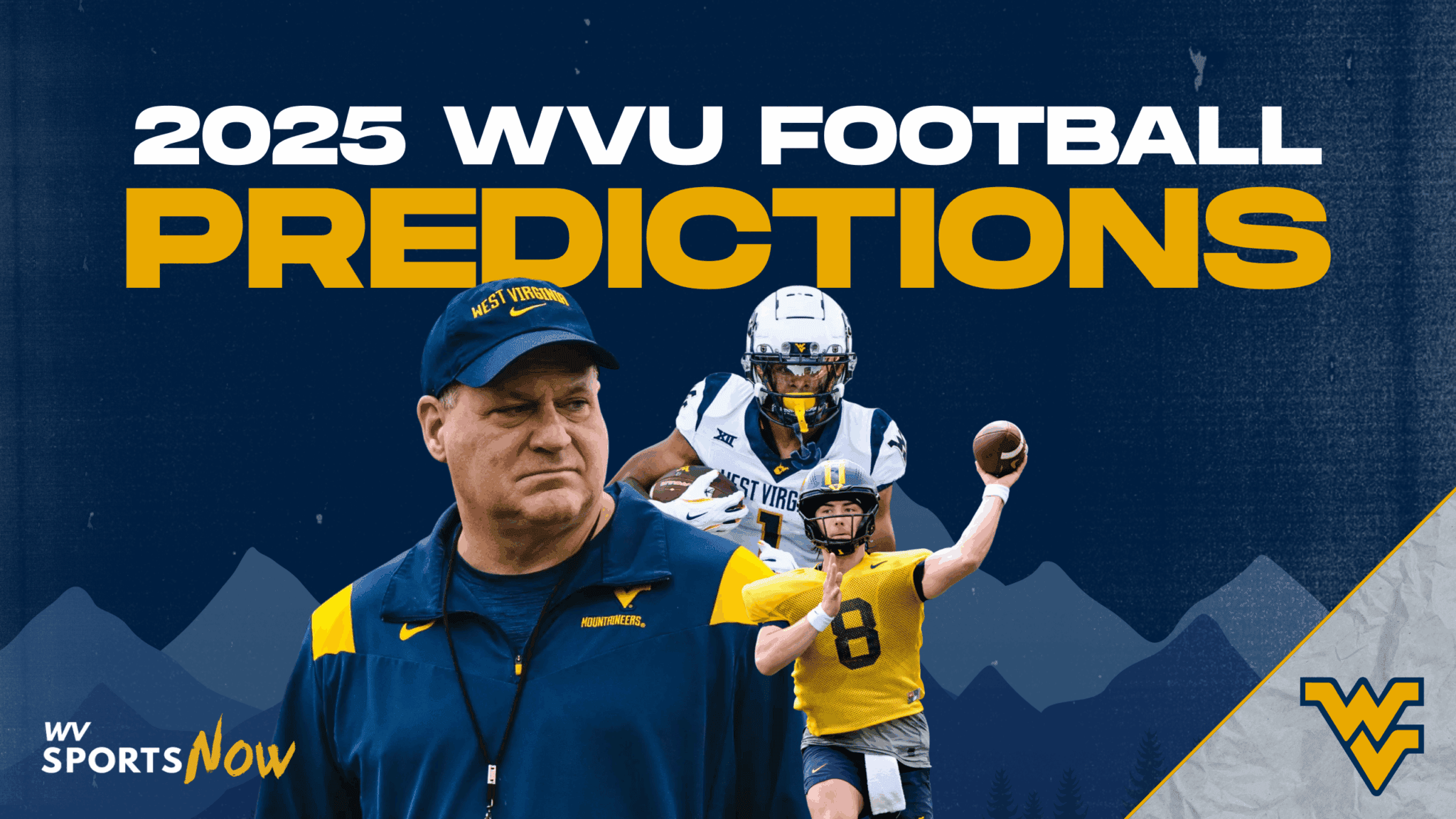 WVU Football 2025 Media Predictions graphic