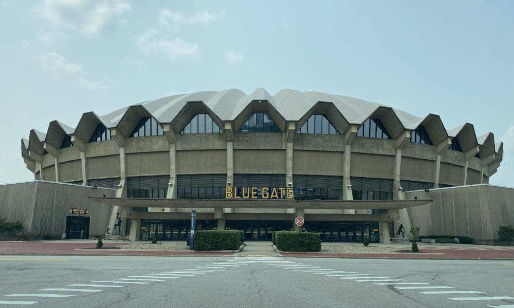 WVU Coliseum outside stock