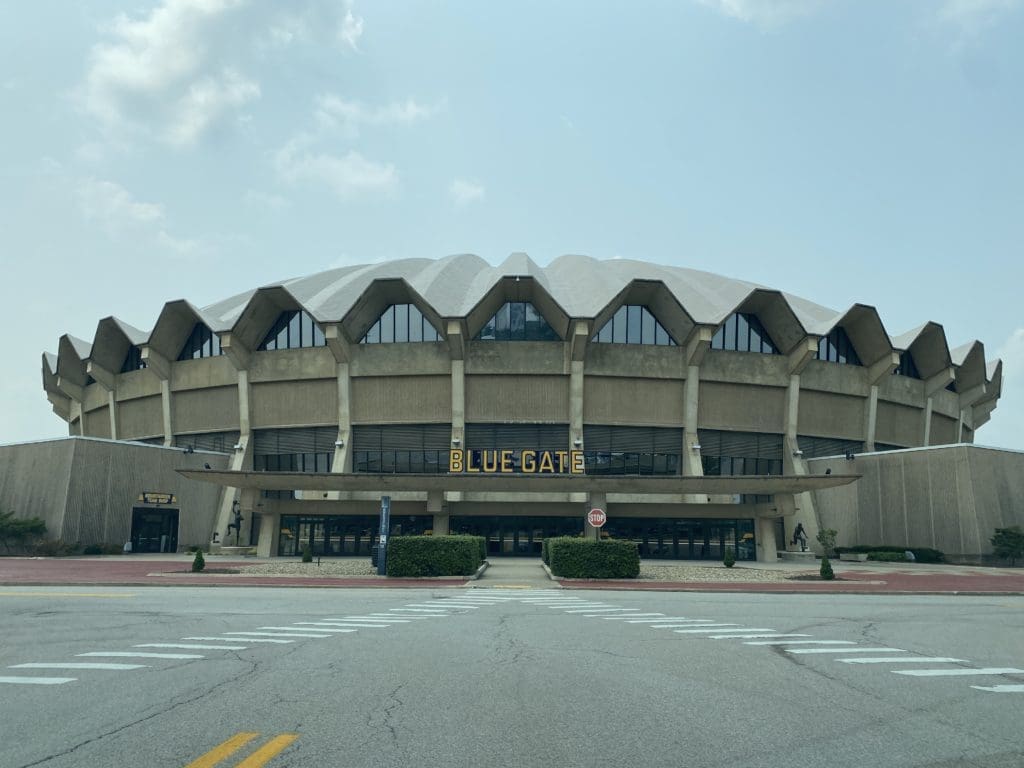 WVU Coliseum outside stock