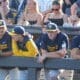 WVU Baseball players in dugout