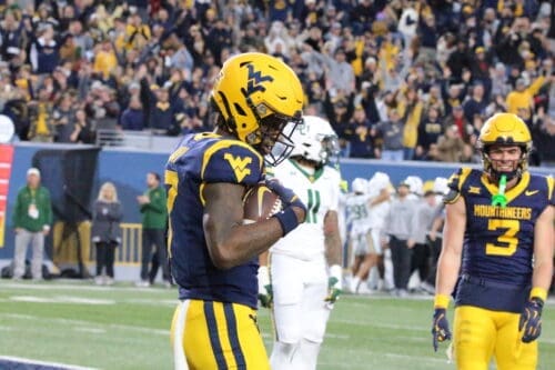 WVU Football Traylon Ray after Circus Touchdown Catch