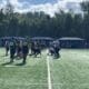 WVU Football OL and DL at practice