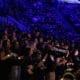 WVU basketball Fans enjoy light show before WVU basketball game at WVU Coliseum