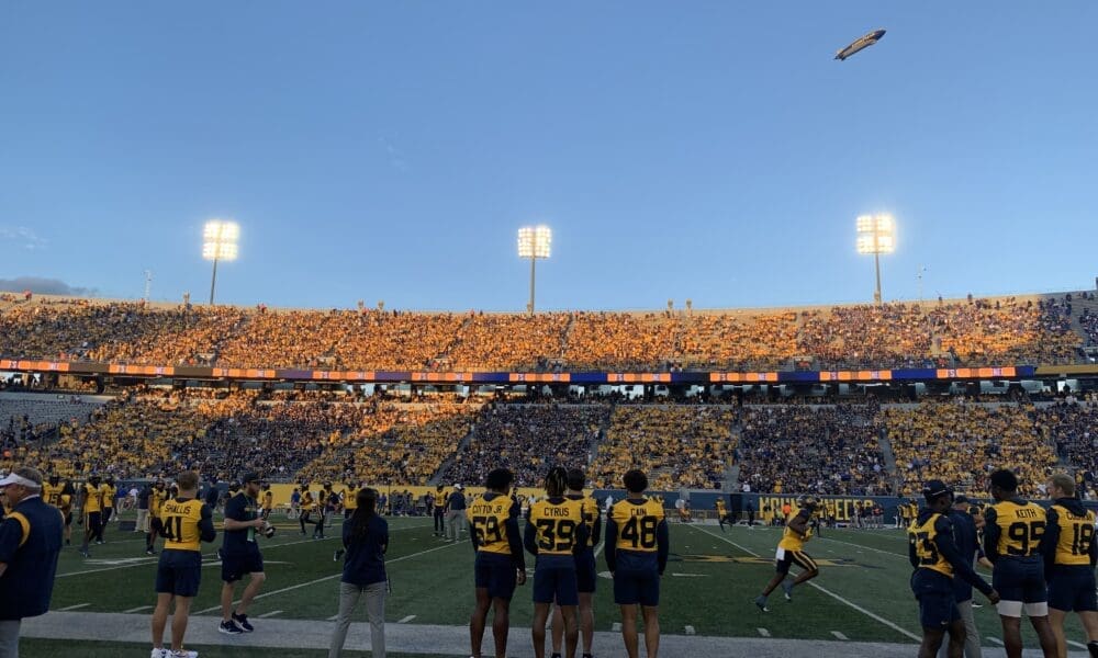 WVU Football stadium field stock