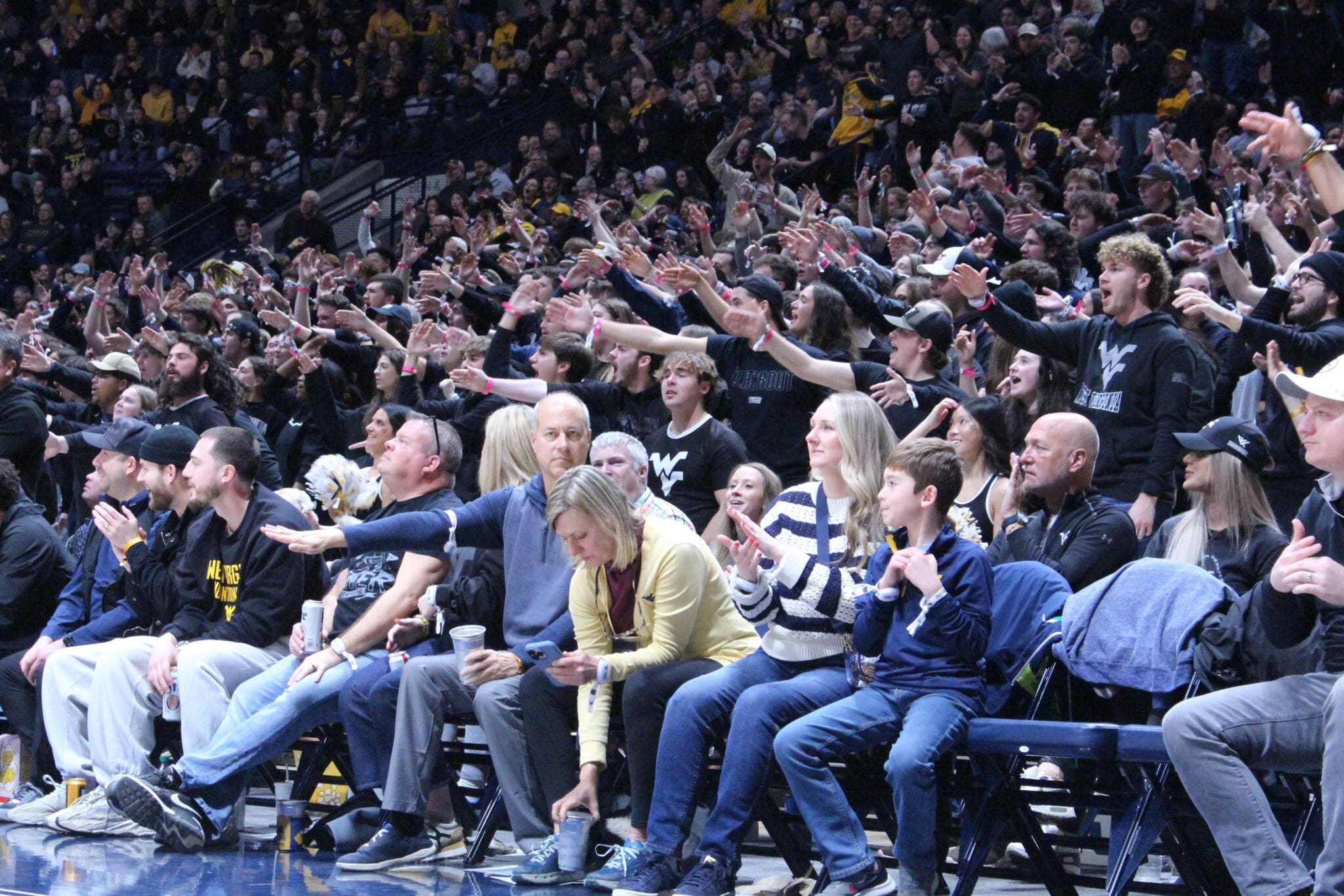 WVU Basketball fans at WVU Coliseum