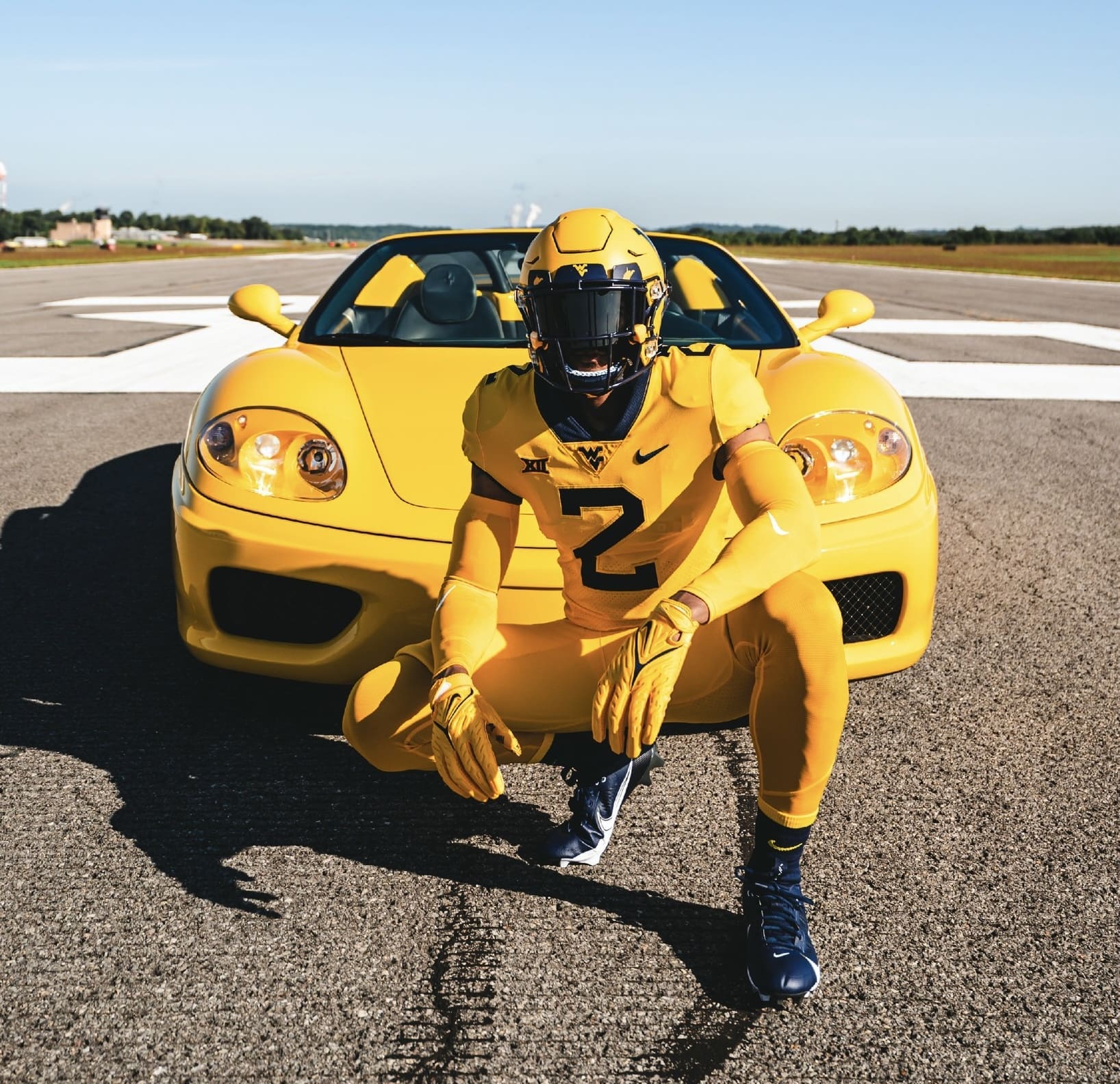 WVU Football all gold uniform